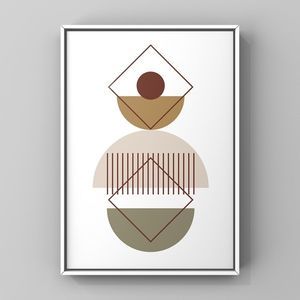Modern minimalist boho abstract wall art print MCM